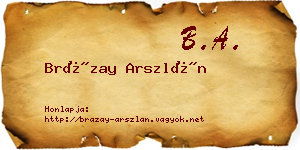 Brázay Arszlán névjegykártya